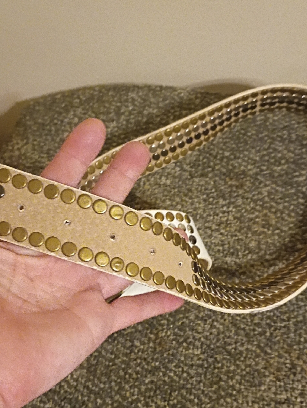 White Studded  Women'sBelt - Fashion Buckle XL Size - Picture 6 of 6